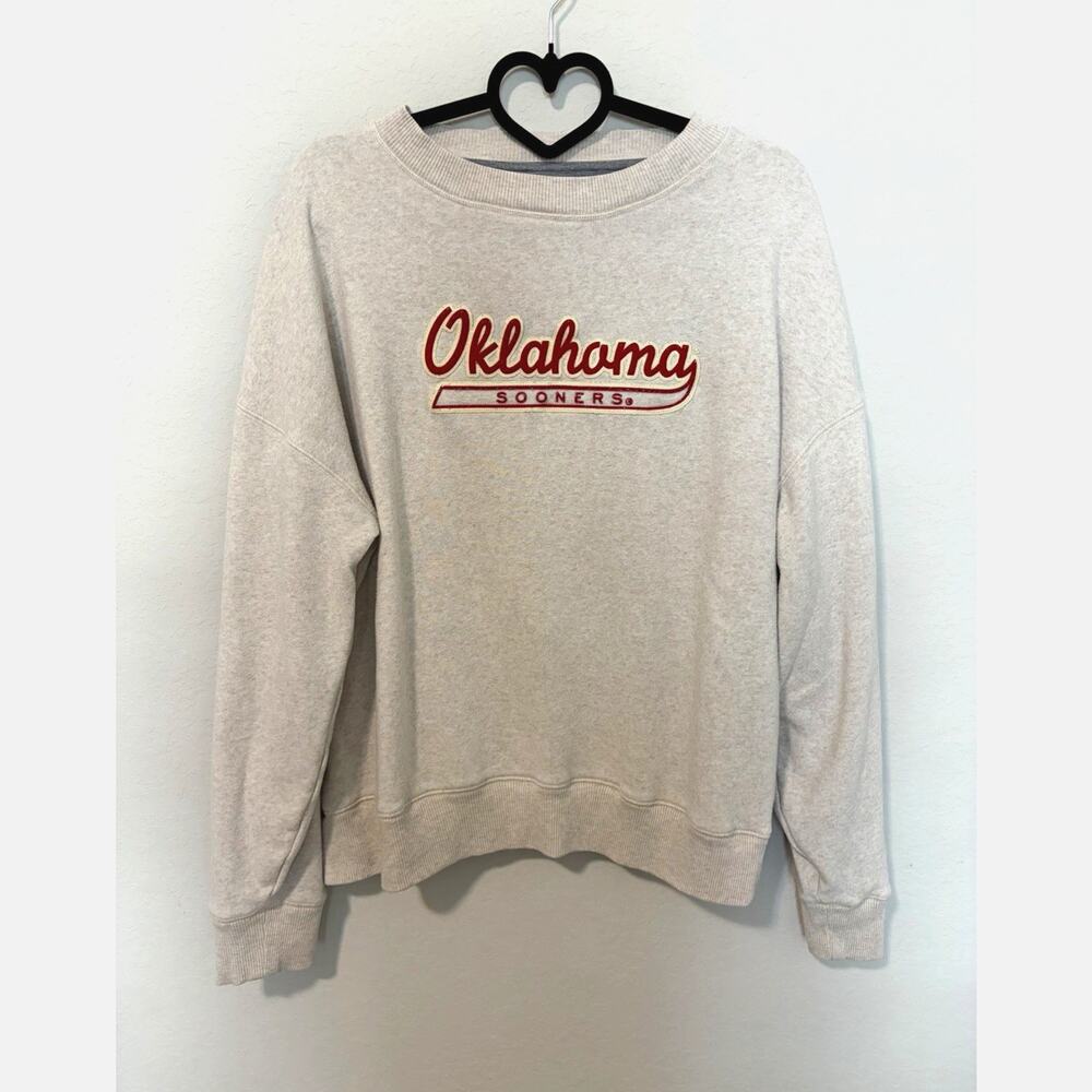 Champion Oklahoma Sooners Women's Beige Crewneck Sweatshirt Size XL